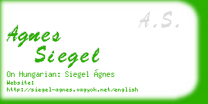 agnes siegel business card