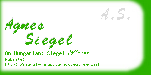 agnes siegel business card